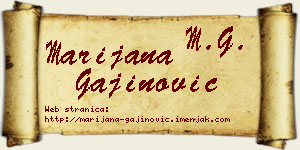 Marijana Gajinović vizit kartica